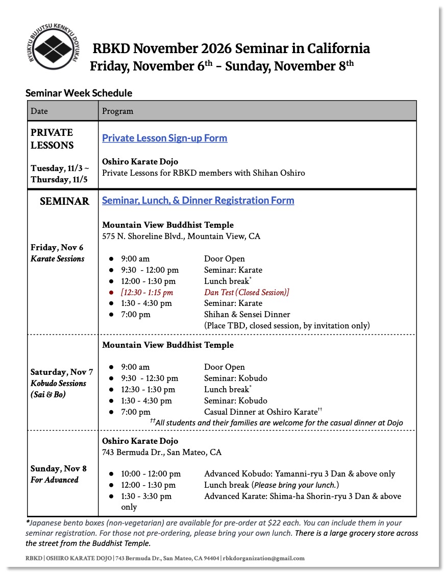 RBKD November 2026 Seminar in California